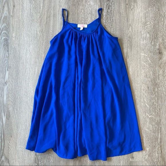 GB GIRLS Peace, Love, & Freedom Flowy Royal Blue Swing Dress - Picture 4 of 11